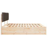 Bed Frame with Upholstered Headboard Taupe 200 x 200 cm 3398212