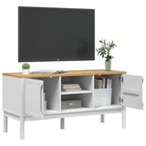 TV Cabinet FLORO White 114x43x55 cm Solid Wood Pine 374015
