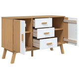 Sideboard OLDEN White and Brown 114x43x73.5cm Solid Wood Pine 358599