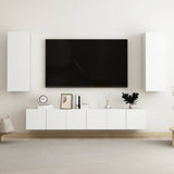 5 Piece TV Cabinet Set White Engineered Wood 3074454