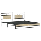 Metal Bed Frame without Mattress Sonoma Oak 183x213 cm 3325121