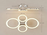 LED Light, Modern 4 Rings Lamp with Wall Switch Control, 40W 4350lm Flush Mount T3398P425161