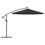 Cantilever Garden Parasol Black Polyester fabric, steel pole Large 47136