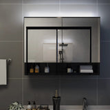 LED Bathroom Mirror Cabinet Black 80x15x60 cm MDF 323605