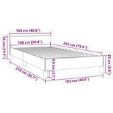Bed Frame without Mattress White Twin XL Faux Leather 347528