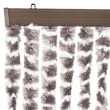 Fly Curtain Taupe and White 100x230 cm Chenille 377406