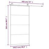 Sliding Door with Hardware Set 102,5x205 cm ESG Glass&Aluminium 3152149