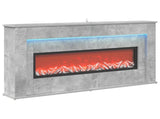 Fireplace with LED Strip Concrete 130 x 20 x 69.5 cm 8021090