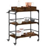 Kitchen Trolley Smoked Oak 81.5x41x92.5 cm Engineered Wood 842343