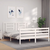 Bed Frame without Mattress White 160x200 cm Solid Wood 3194712