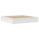 Bed Frame without Mattress White 200x200 cm Solid Wood Pine 3323405