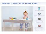 Kids Table and Chair Set, with Storage Space - Grey T3398P421978