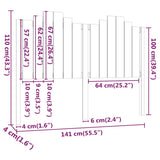 Bed Headboard 141x4x110 cm Solid Wood Pine 818465
