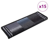 Stair Mats Self-adhesive 15 pcs 65x21x4 cm Black and Grey 326208