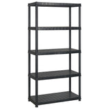 Storage Shelf 5-Tier Black 274.5x45.7x185 cm Plastic 3059858