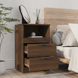 ZNTS Bedside Cabinet Brown Oak Engineered Wood 817043