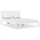 Bed Frame White Solid pine wood Double Classic/Traditional 3104134