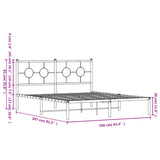 Metal Bed Frame without Mattress with Headboard White 160x200cm 376278