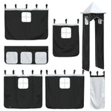 Bunk Bed without Mattress with Slide White and Black 90x190 cm Single 3284209