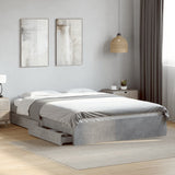 Bed Frame with Drawers without Mattress Concrete Grey 150x200 cm King Size 3280653
