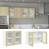 Hanging Glass Cabinet Lyon Sonoma Oak 80x31x60 cm Engineered Wood 849624