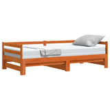 Daybed with Trundle without Mattress Wax Brown 90x200 cm Solid Wood 847159