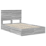 Storage Bed Grey Sonoma 120 x 200 cm Engineered Wood 3411227