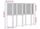Room Divider 6 Panels White Solid Wood Paulownia 358732