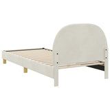 Children's Bed Frame with Headboard Cream 80 x 200 cm Velvet 42011008