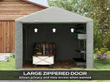 1.6 x 2.2m Garden Storage Shed Tent, with Accessories - Light Grey T3398P317789