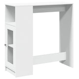 ZNTS Bar Table with Racks White 101x40x103.5 cm Engineered Wood 854364