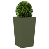 ZNTS Garden Planters Olive Green 2 pcs 45x45x75 cm Steel 851101