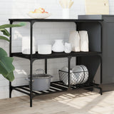 Kitchen Trolley Black 100x50x95 cm Engineered Wood 842306