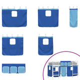 Kids'Loft Bed Frame with Curtains White and Blue 75 x 190 cm 42020815