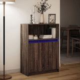 Sideboard with LED Brown Oak 72x34x100 cm Engineered Wood 852165