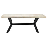 Dining Table White 200x100x75 cm Solid Mango Wood 247428