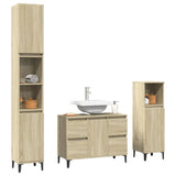 3 Piece Bathroom Furniture Set Sonoma Oak Engineered Wood 3307672