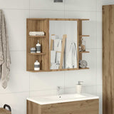 Bathroom Mirror Cabinet Artisan Oak 80x20.5x64 cm Engineered Wood 856037