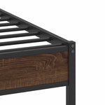 Bed Frame without Mattress Brown Oak 75x190 cm Small Single Engineered Wood 4107006