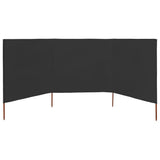 3-panel Wind Screen Fabric 400x160 cm Anthracite 47150