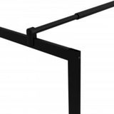 149155 Walk-in Shower Wall with Tempered Glass Black 115x195 cm