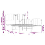Metal Bed Frame without Mattress with Footboard Black 140x190cm 373905