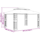 Gazebo 3.97 x 2.96 x 2.68 m Wine Red Polyester and Steel 42030527