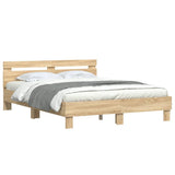 Bed Frame with LED without Mattress Sonoma Oak 140x200 cm 3207548