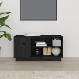 TV Cabinet Black 80x35x40.5 cm Solid Wood Pine 814408