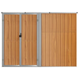 Garden Tool Shed Brown 225x89x161 cm Galvanised Steel 316216