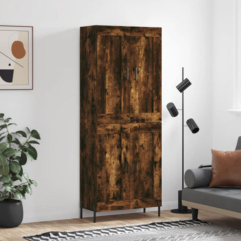 Highboard Smoked Oak 69.5x34x180 cm Engineered Wood 3199694