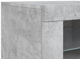 Sideboard with LED Lights Concrete Grey 283x37x67 cm 3209026