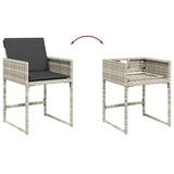 11 Piece Garden Dining Set with Cushions Light Grey Poly Rattan 3211295