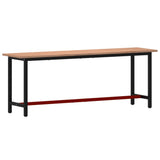 Workbench 220x55x81.5 cm Solid Wood Beech and Metal 3188908